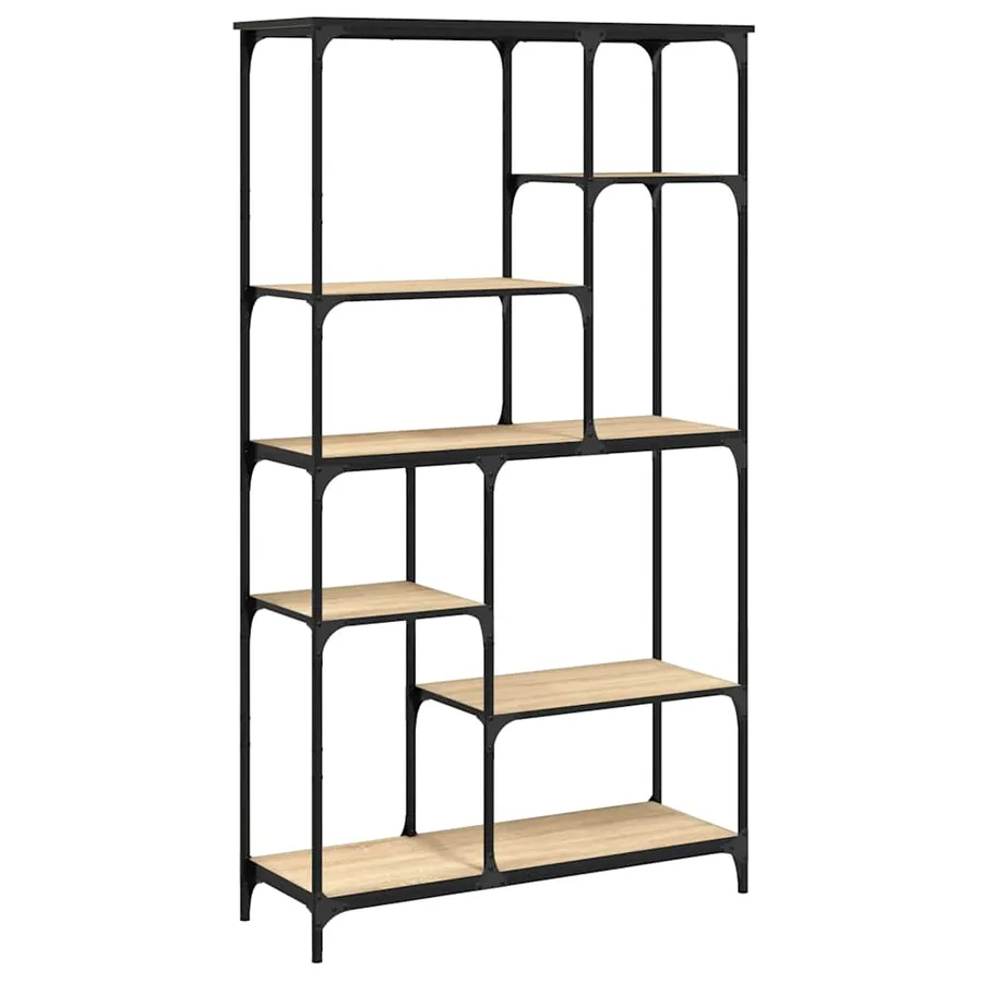 Bibliothèque chêne sonoma 99x35,5x176 cm bois ingénierie acier - 2