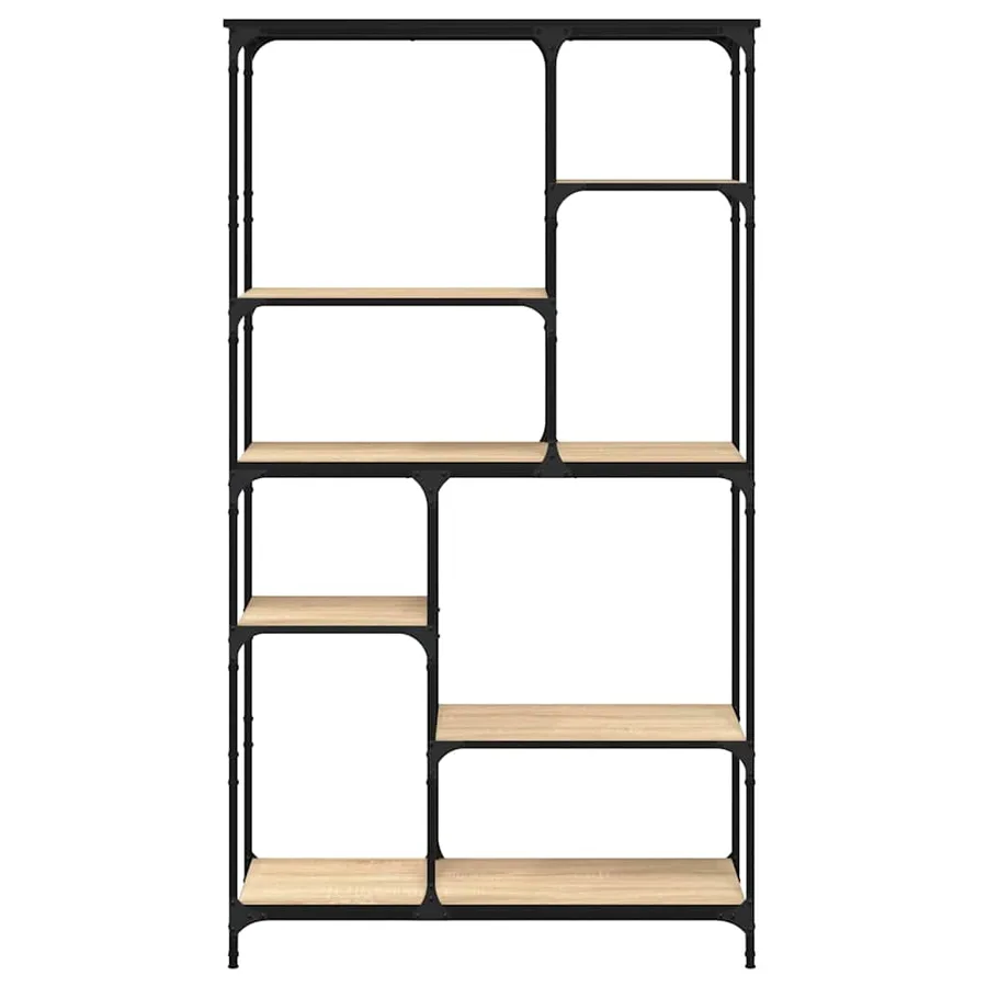Bibliothèque chêne sonoma 99x35,5x176 cm bois ingénierie acier - 4