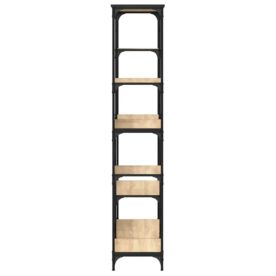 Bibliothèque chêne sonoma 99x35,5x176 cm bois ingénierie acier - 5