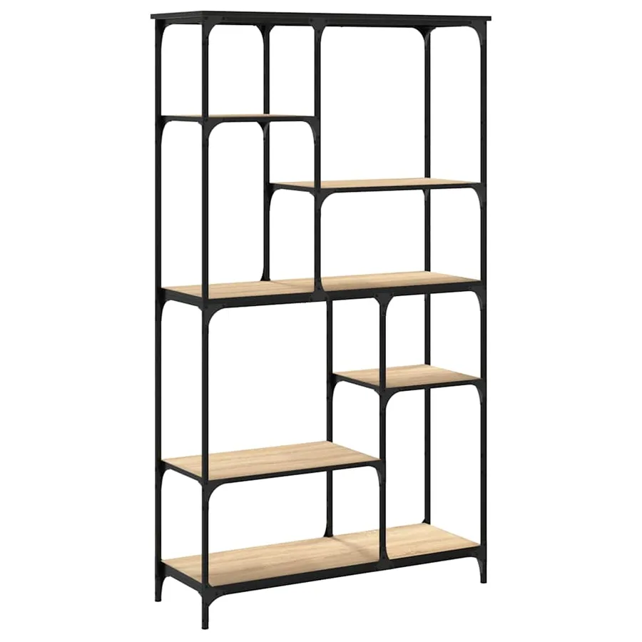 Bibliothèque chêne sonoma 99x35,5x176 cm bois ingénierie acier - 6