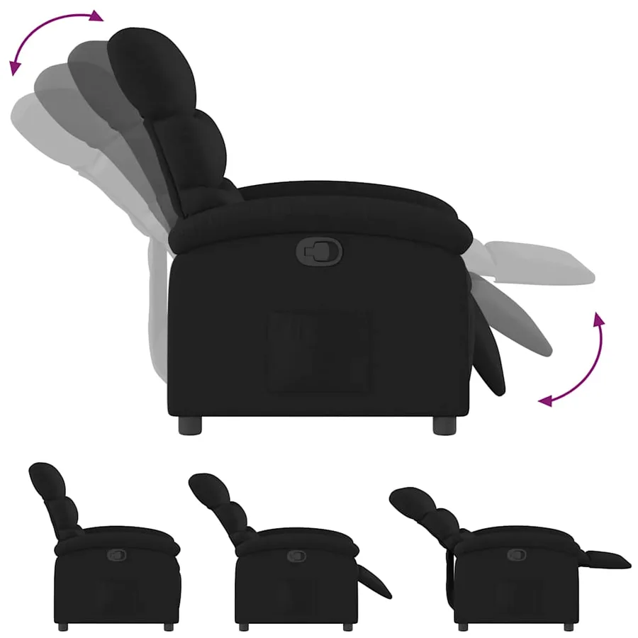 Fauteuil inclinable Noir Tissu - 7