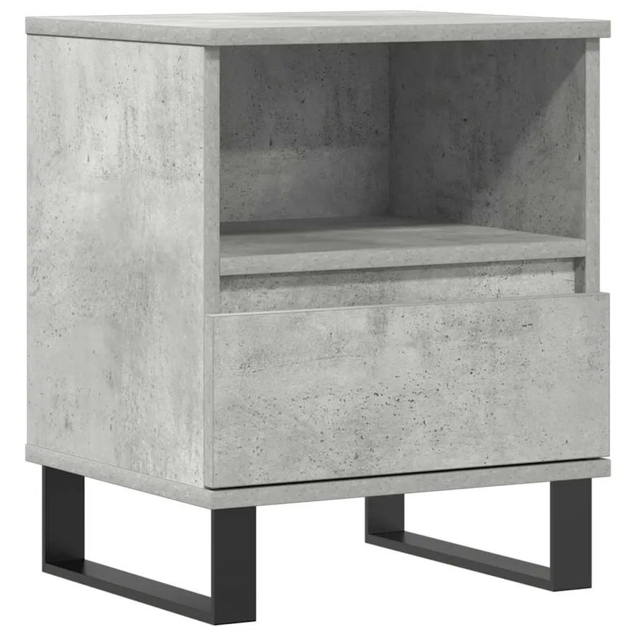 Table de chevet gris béton 40x35x50 cm bois d’ingénierie - 2