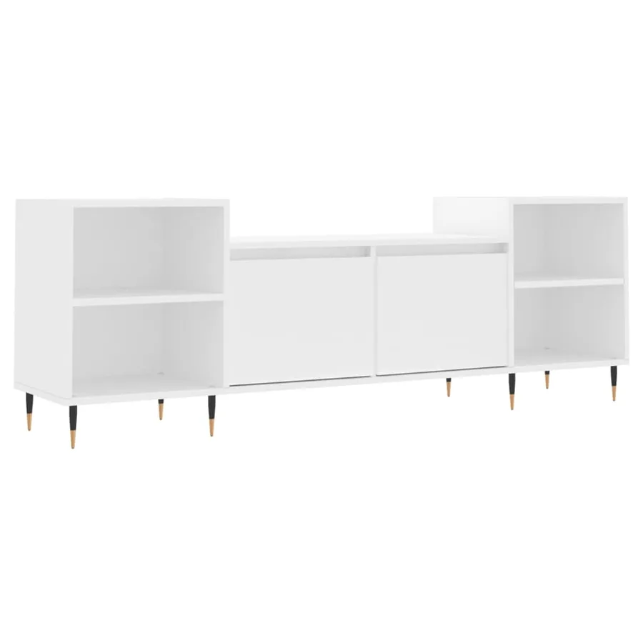 Meuble TV Blanc 160x35x55 cm Bois d'ingénierie - 2