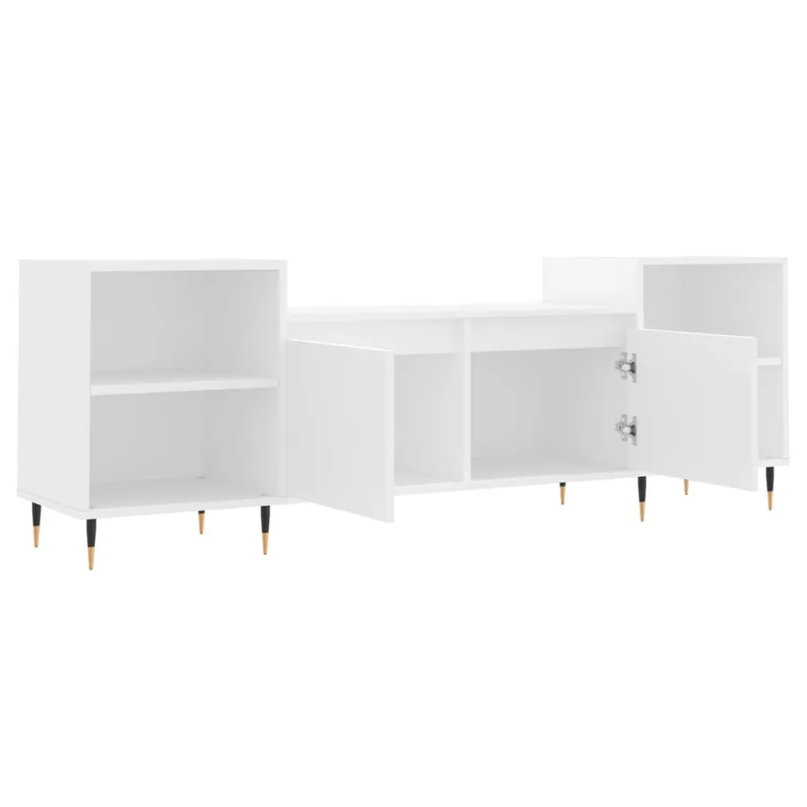 Meuble TV Blanc 160x35x55 cm Bois d'ingénierie - 6