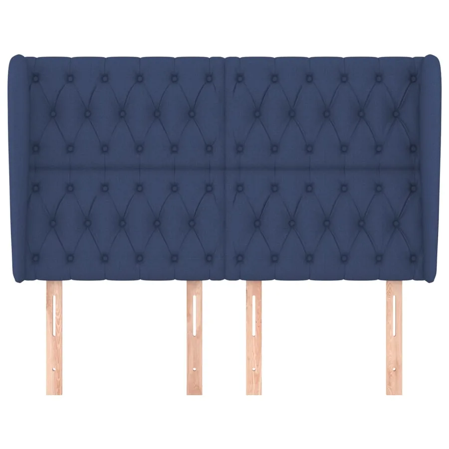 Tête de lit avec oreilles Bleu 147x23x118/128 cm Tissu - 3