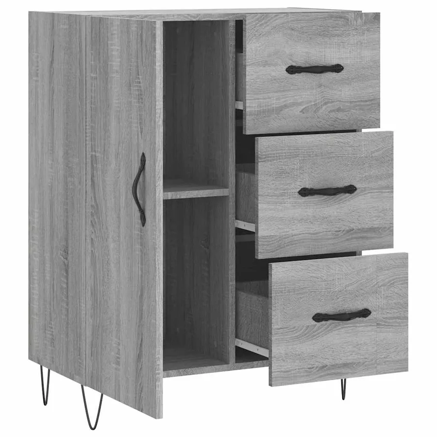Buffet sonoma gris 69,5x34x90 cm bois d'ingénierie - 6