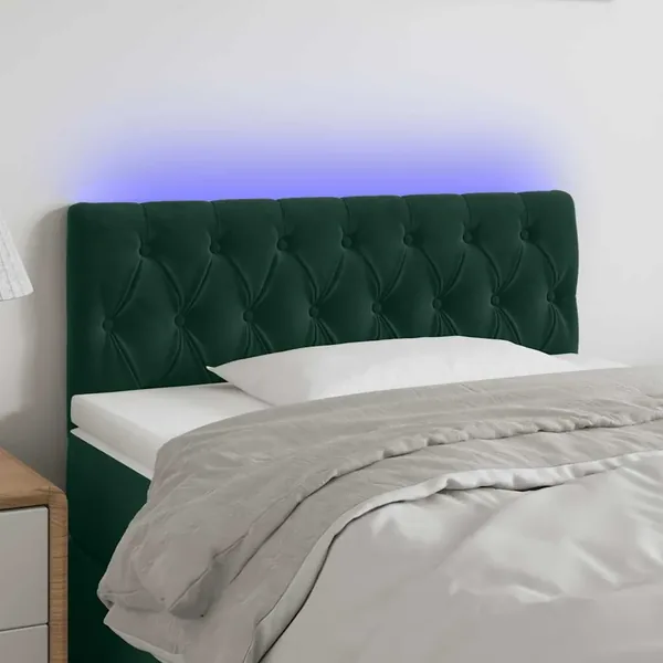 Tête de lit à LED Vert foncé 90x7x78/88 cm Velours