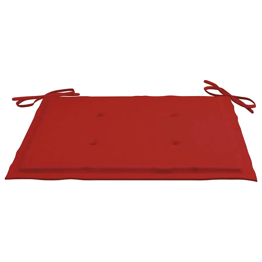 Chaises de jardin et coussins rouge lot de 2 Bois teck massif - 8