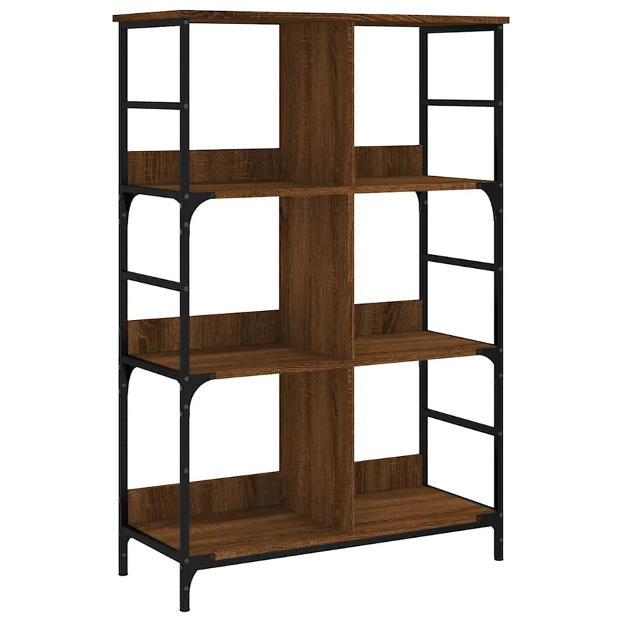 Bibliothèque chêne marron 78,5x33x117,5 cm bois d'ingénierie - 2