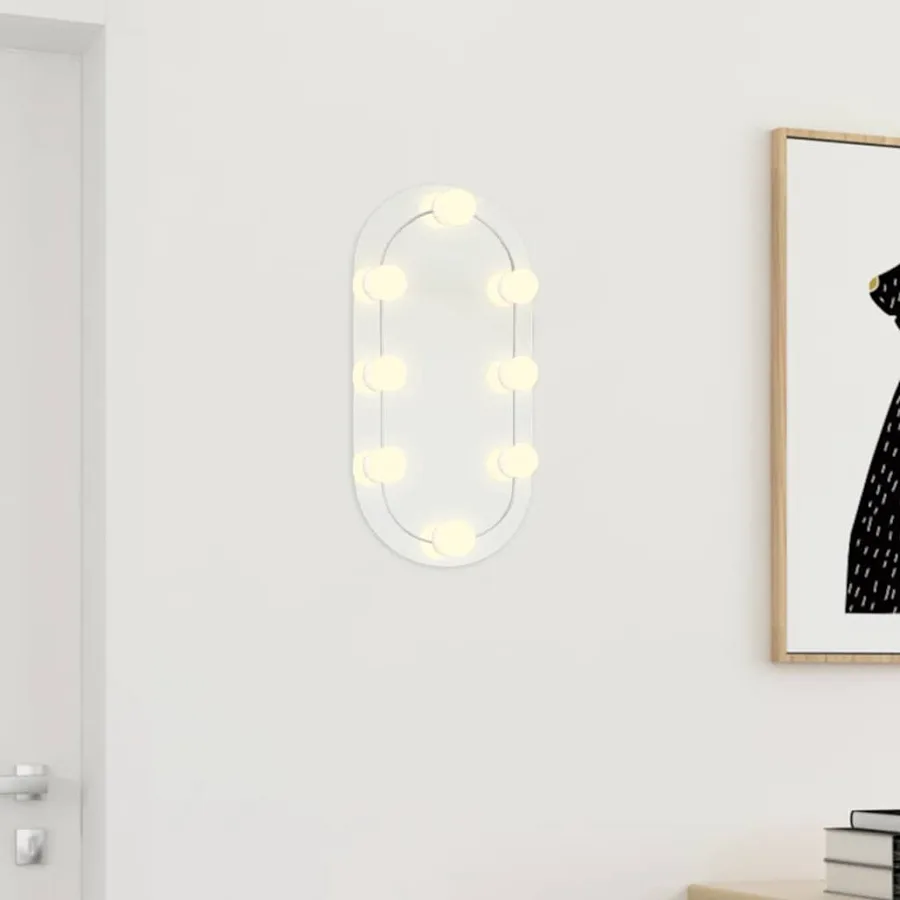 Miroir avec éclairage LED 40x20 cm Verre Ovale - 3