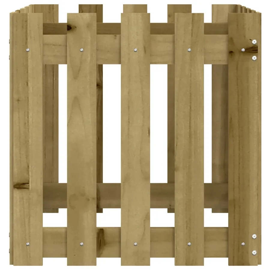 Jardinière avec design de clôture 50x50x50 cm pin imprégné - 6