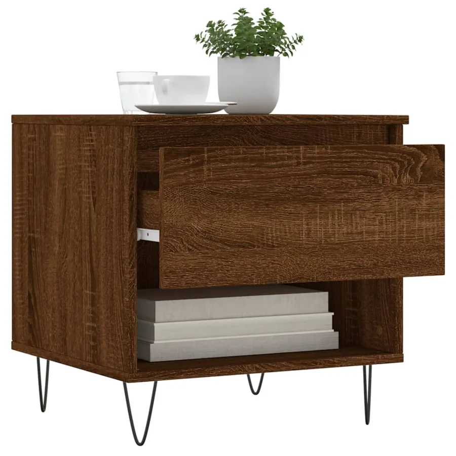 Tables basses 2 pcs chêne marron 50x46x50 cm bois d'ingénierie - 4