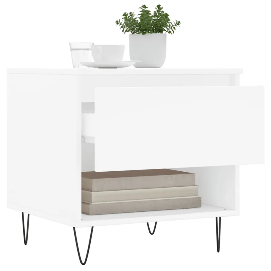 Tables basses 2 pcs blanc 50x46x50 cm bois d'ingénierie - 4