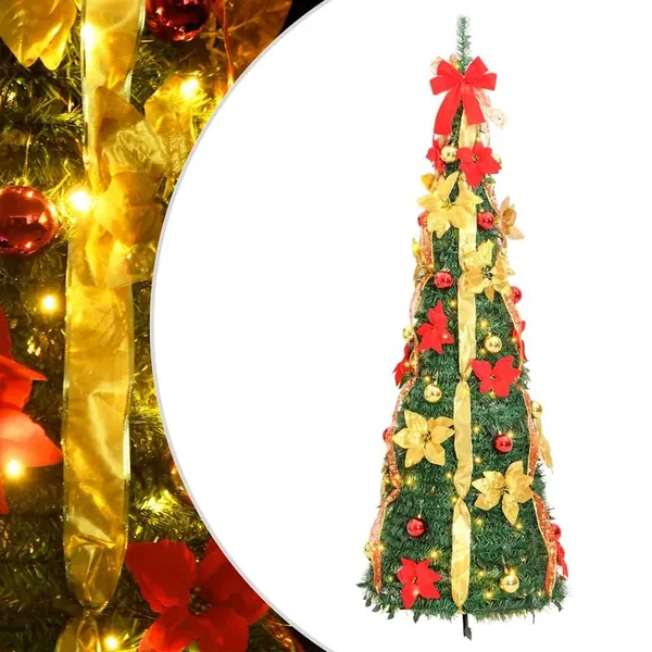 Sapin de Noël artificiel escamotable 200 LED vert 210 cm