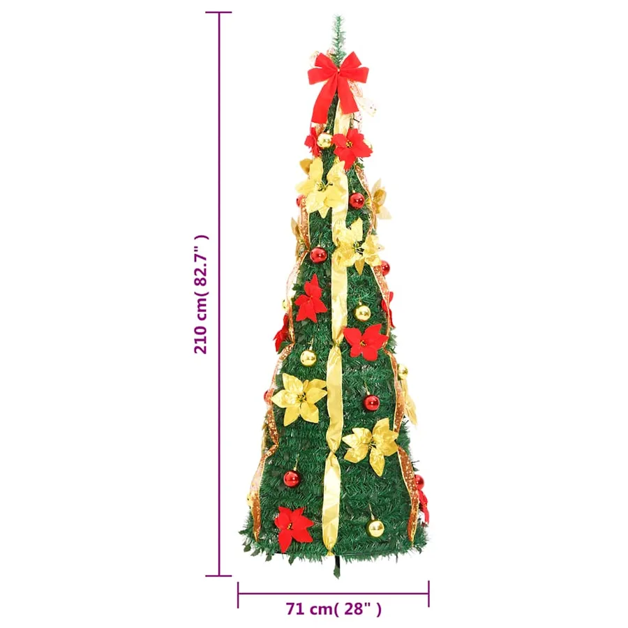 Sapin de Noël artificiel escamotable 200 LED vert 210 cm - 9