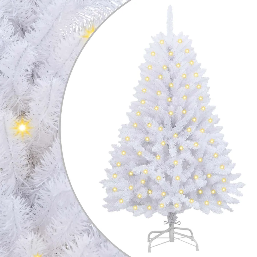 Sapin de Noël artificiel avec 150 LED Blanc 120 cm PVC et métal - 2