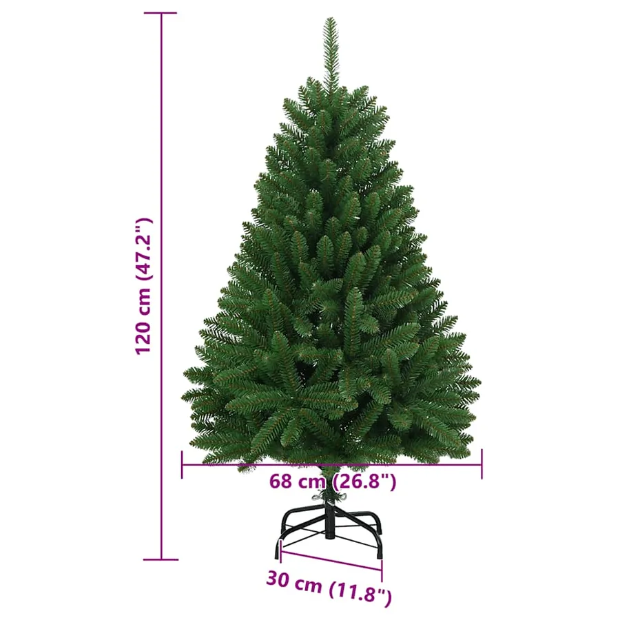 Sapin de Noël artificiel à charnières avec support vert 120 cm - 8