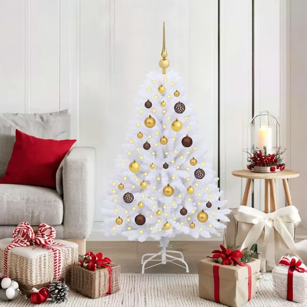 Sapin de Noël artificiel Blanc 68 x 68 x 120 cm PVC et métal