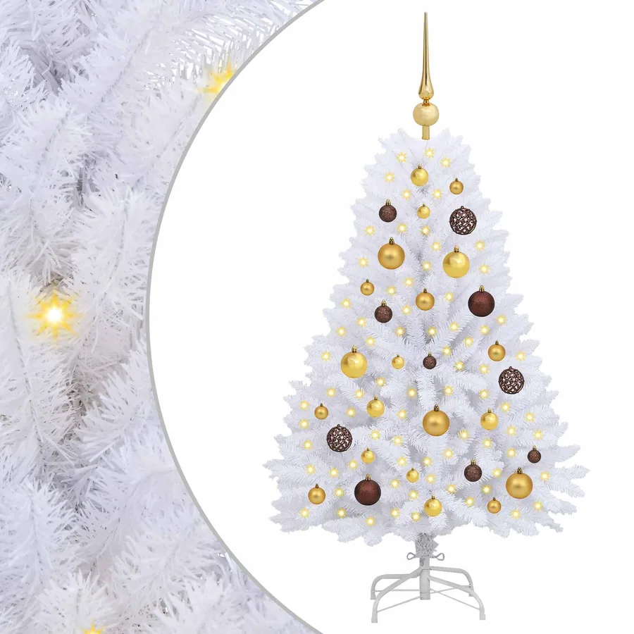 Sapin de Noël artificiel Blanc 68 x 68 x 120 cm PVC et métal - 2