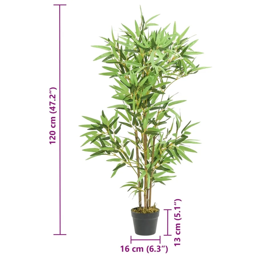 Bambou artificiel 552 feuilles 120 cm vert - 4