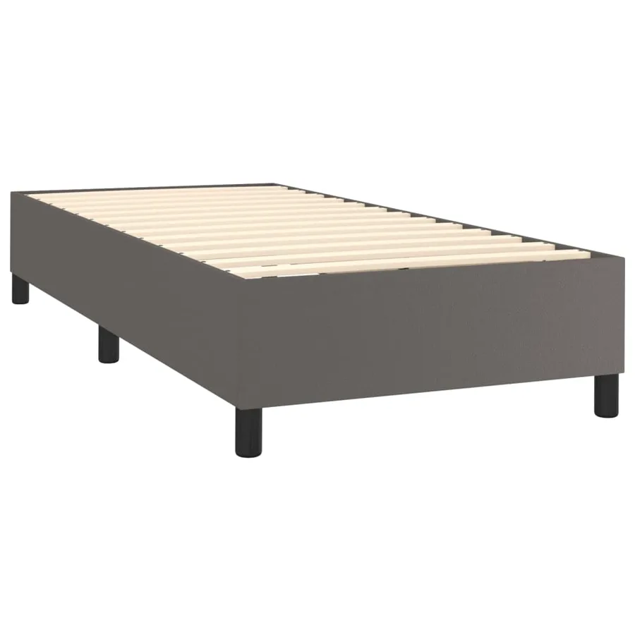 Sommier à lattes de lit matelas LED Gris 90x200 cm Similicuir - 5