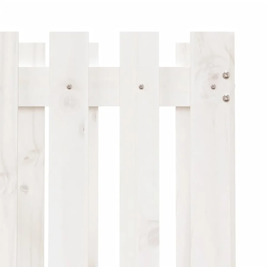 Jardinière avec design de clôture blanc 70x70x70 cm pin massif - 7