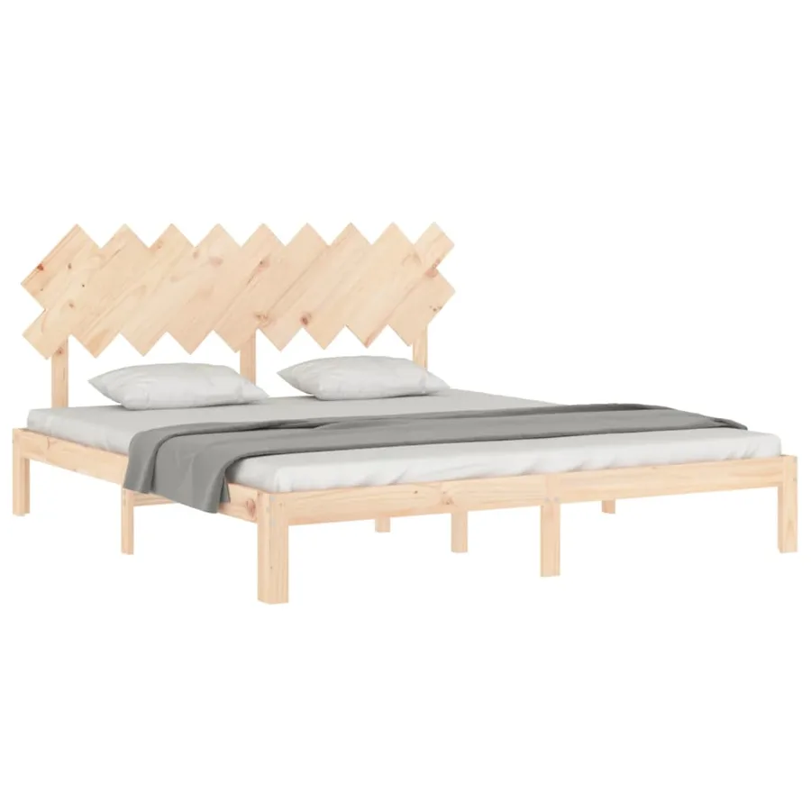 Cadre de lit sans matelas bois massif de pin - 4