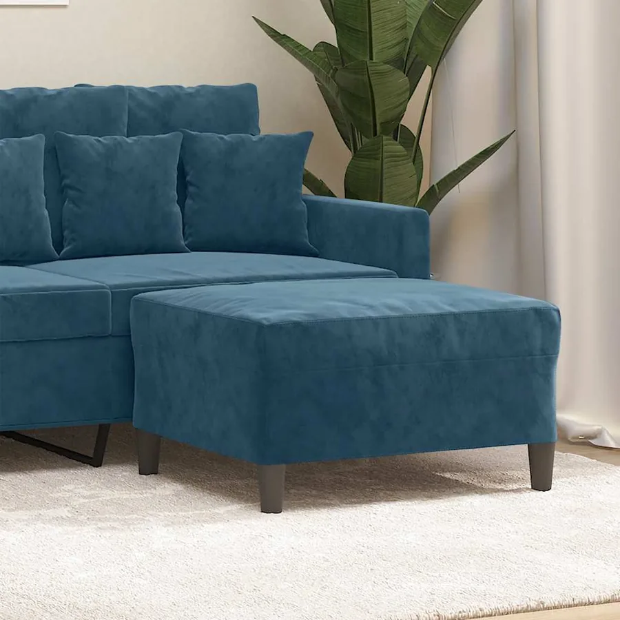 Repose-pied Bleu 70x55x41 cm Velours