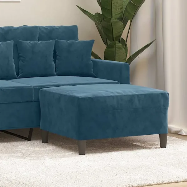 Repose-pied Bleu 70x55x41 cm Velours