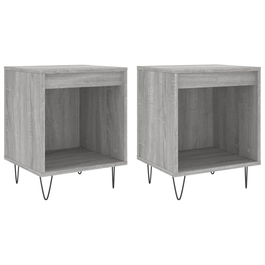 Tables de chevet 2 pcs sonoma gris 40x35x50 cm bois ingénierie - 2