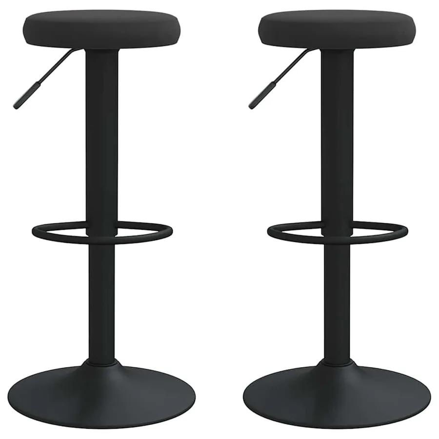 Tabourets de bar lot de 2 Noir Velours - 2