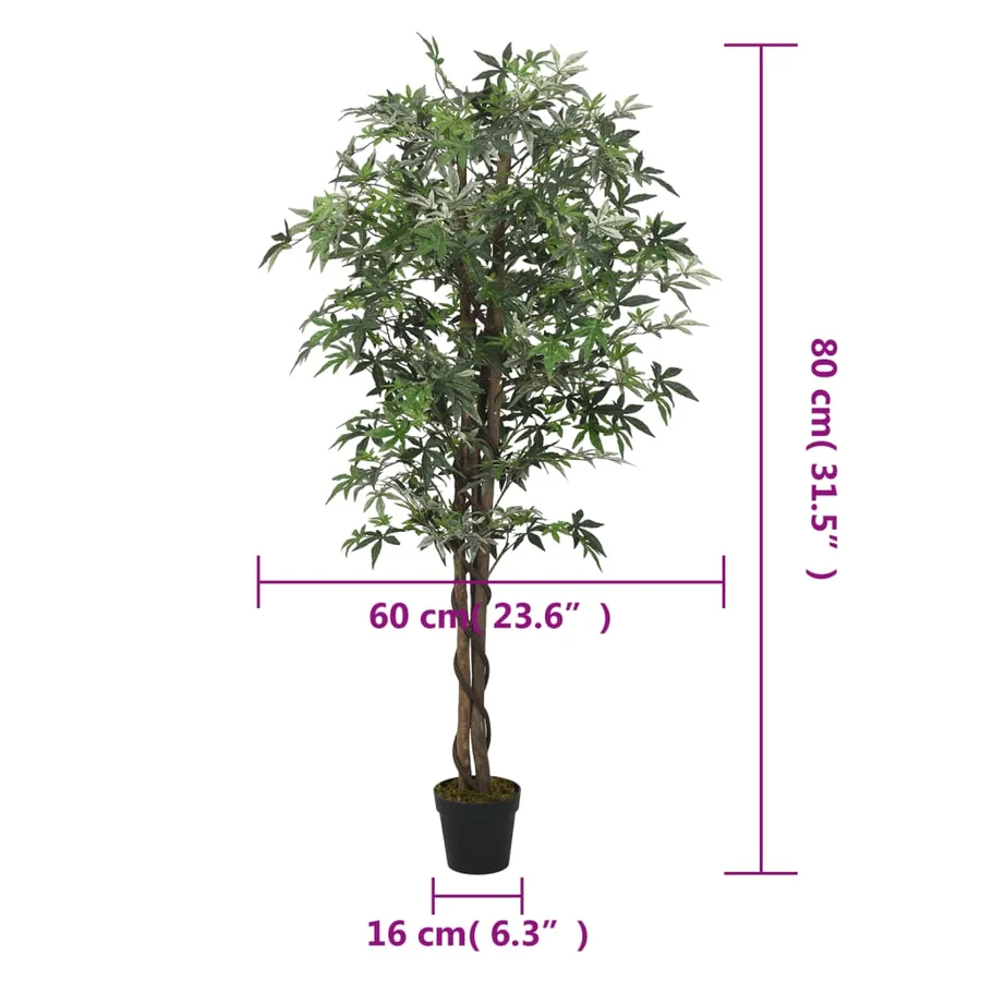 Érable artificiel 224 feuilles 80 cm vert - 5