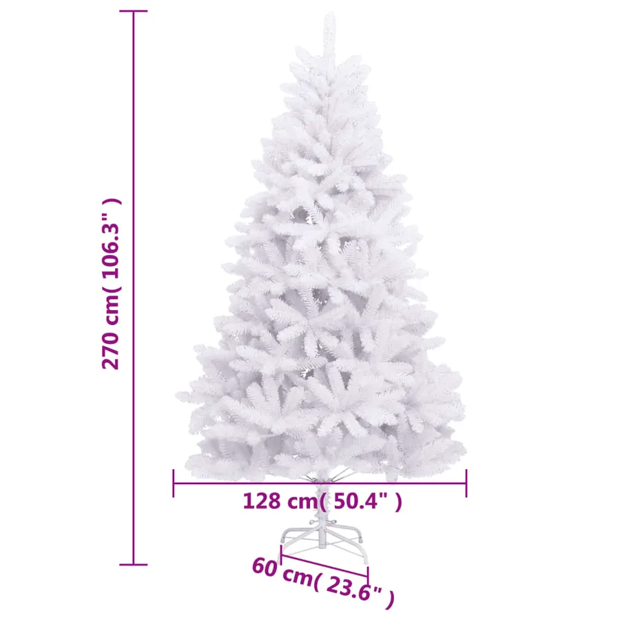 Sapin de Noël artificiel à charnières avec support blanc 270 cm - 9