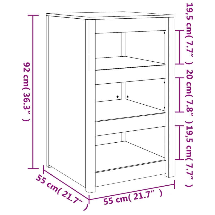 Armoire de cuisine d'extérieur MEPPEL 55x55x92 cm bois massif douglas - 9