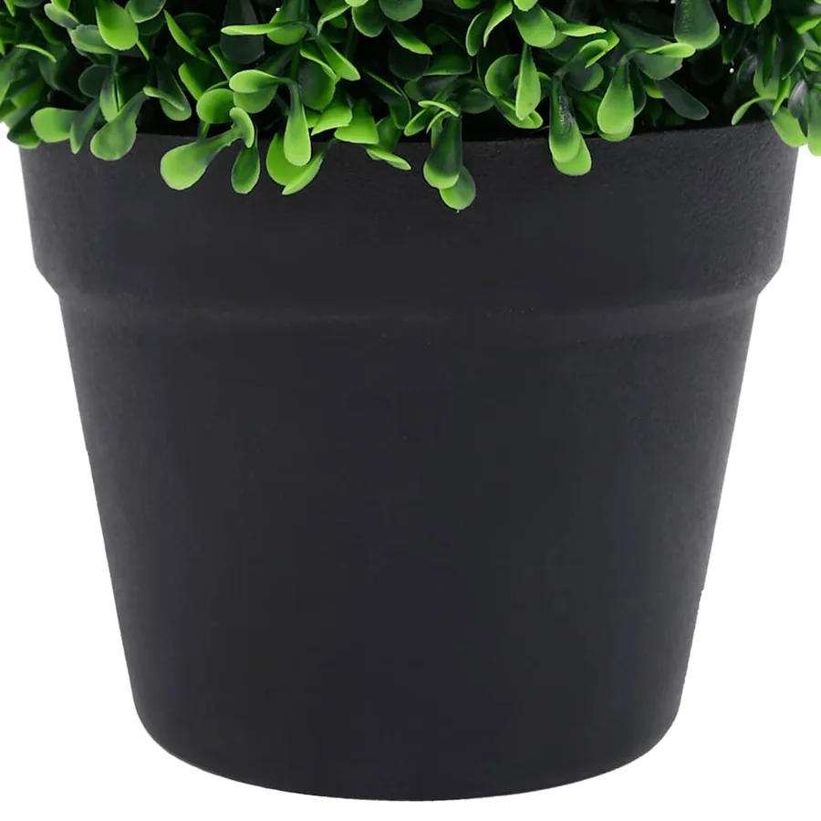 Plantes de buis artificiel 2 pcs avec pots Boule Vert 37 cm - 5