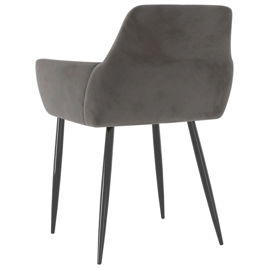 Chaises à manger lot de 4 Gris foncé Velours - 5