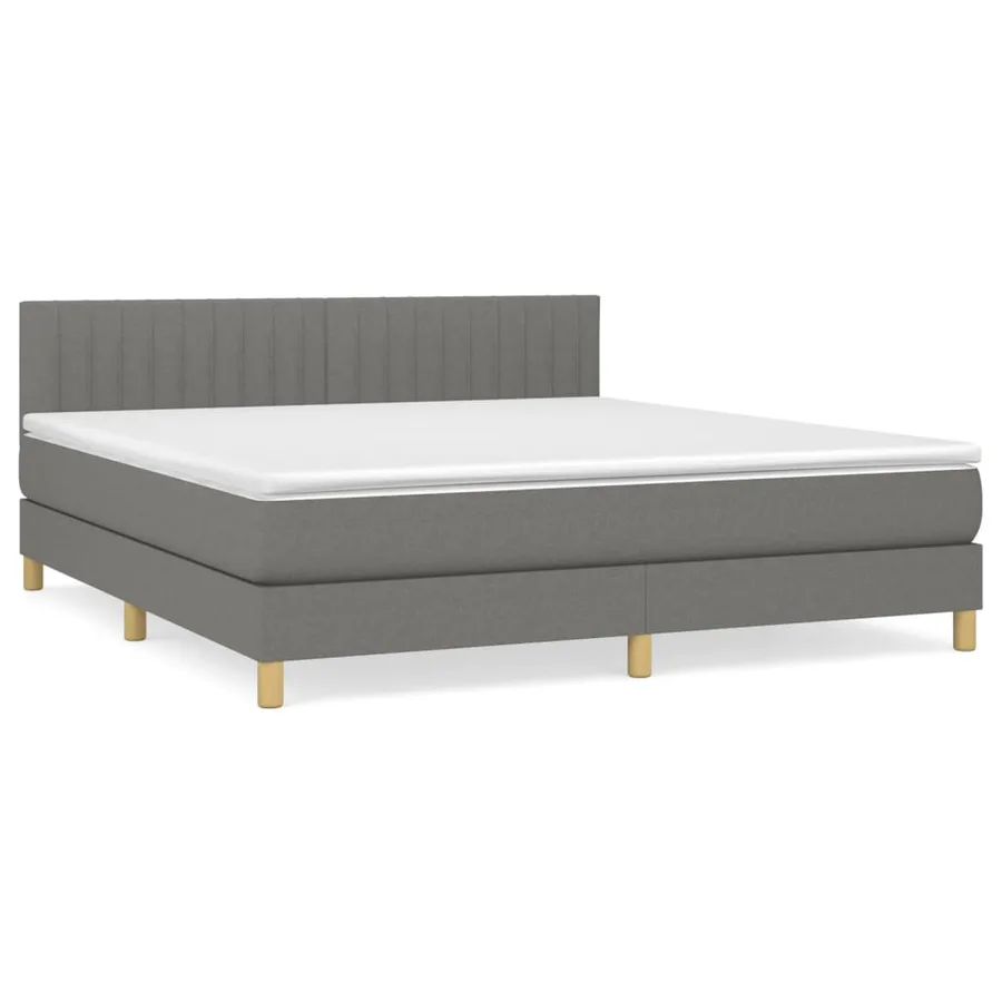 Sommier à lattes de lit avec matelas Gris foncé 160x200cm Tissu - 2