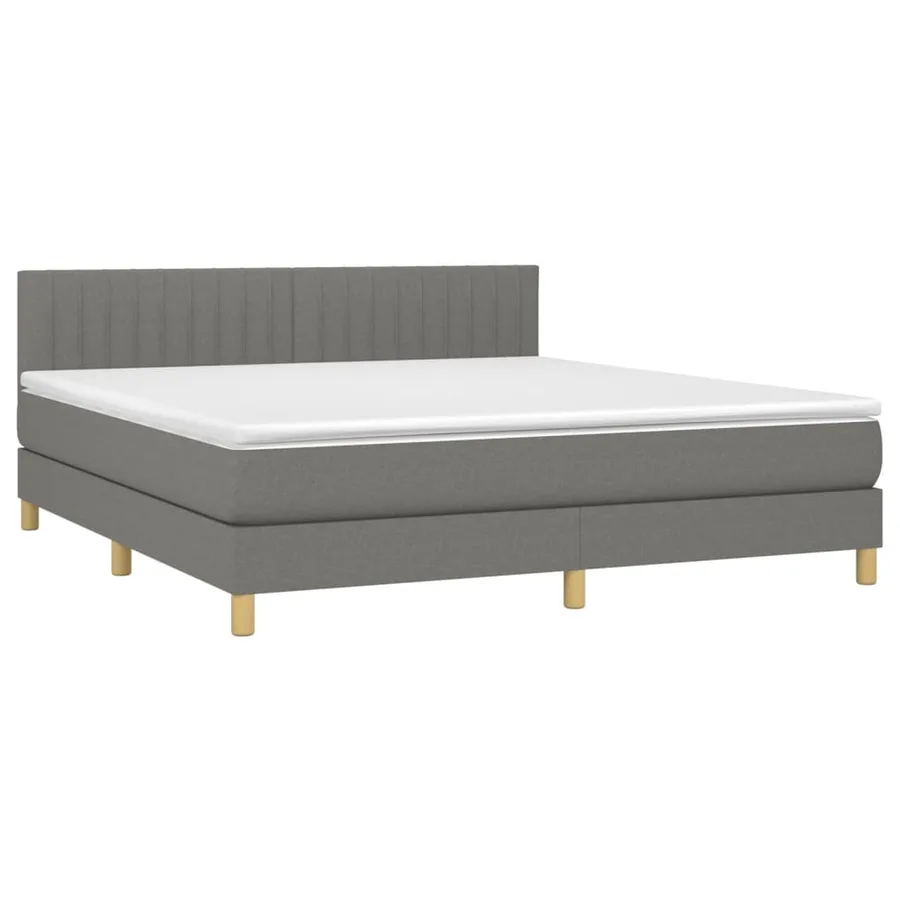 Sommier à lattes de lit avec matelas Gris foncé 160x200cm Tissu - 3