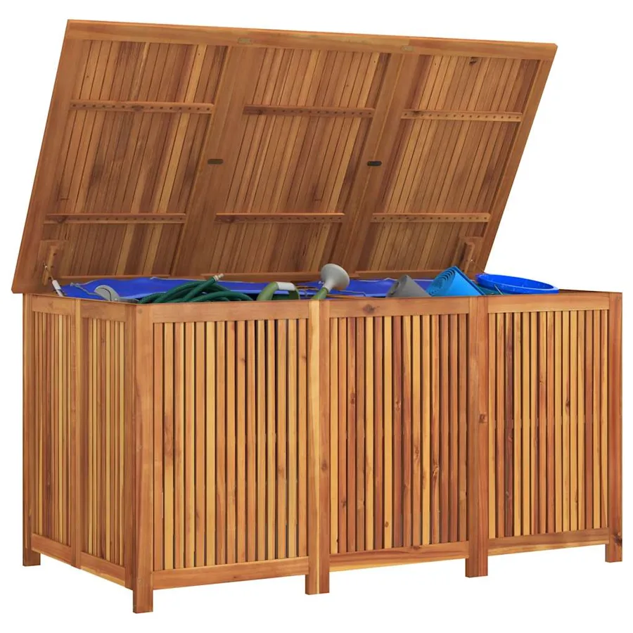 Boîte de rangement de jardin 150x80x75 cm bois massif d'acacia - 6