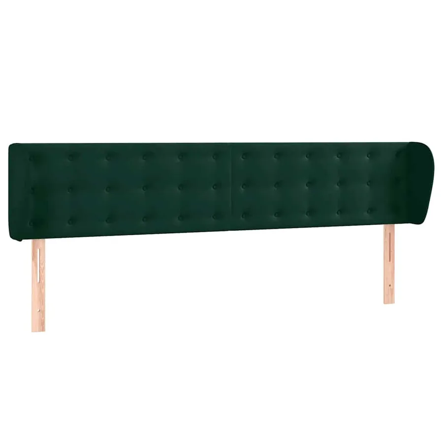 Tête de lit avec oreilles Vert foncé 183x23x78/88 cm Velours - 2