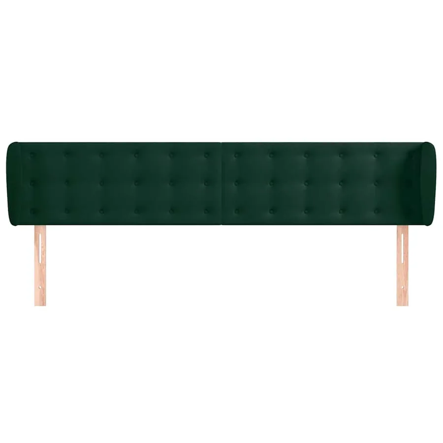 Tête de lit avec oreilles Vert foncé 183x23x78/88 cm Velours - 3