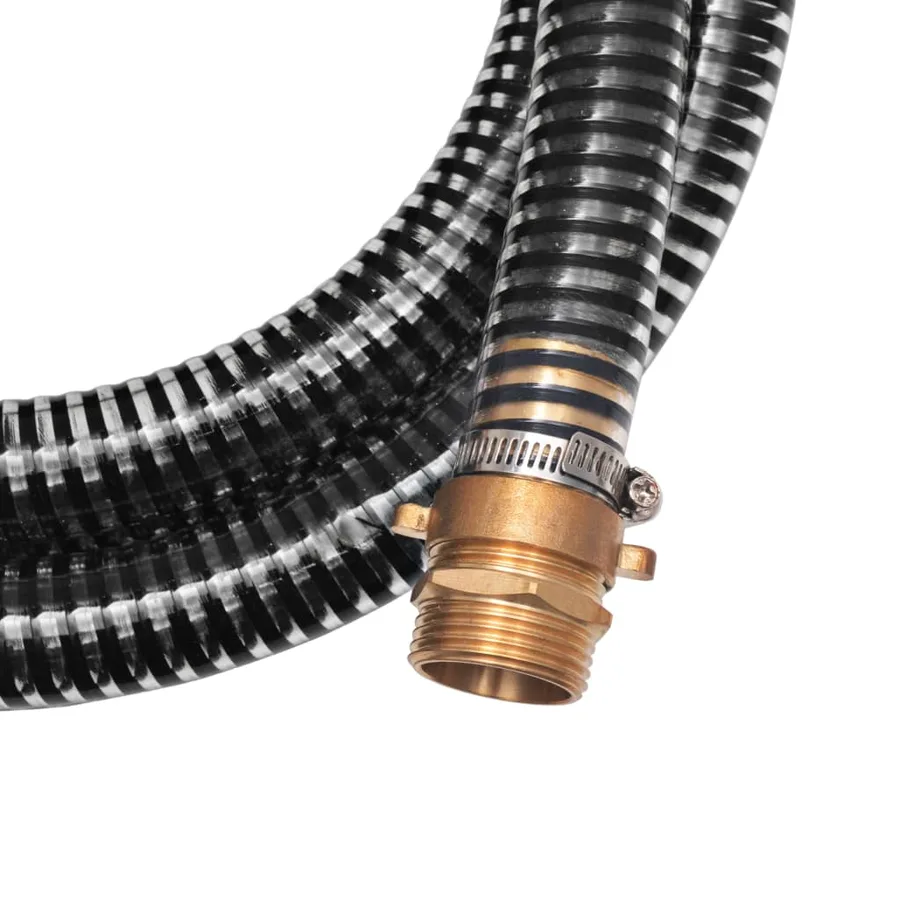 Tuyau d'aspiration avec raccords en laiton 4 m 25 mm Noir - 5