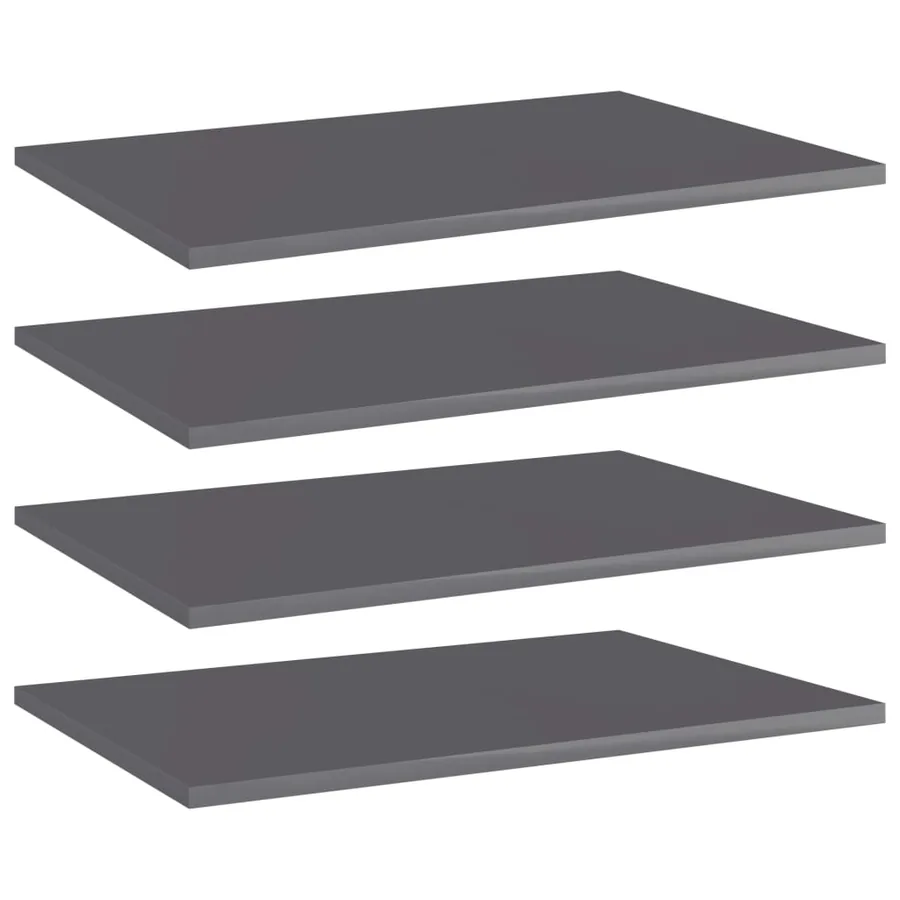 Panneaux bibliothèque 4 pcs Gris brillant 60x40x1,5cm Aggloméré