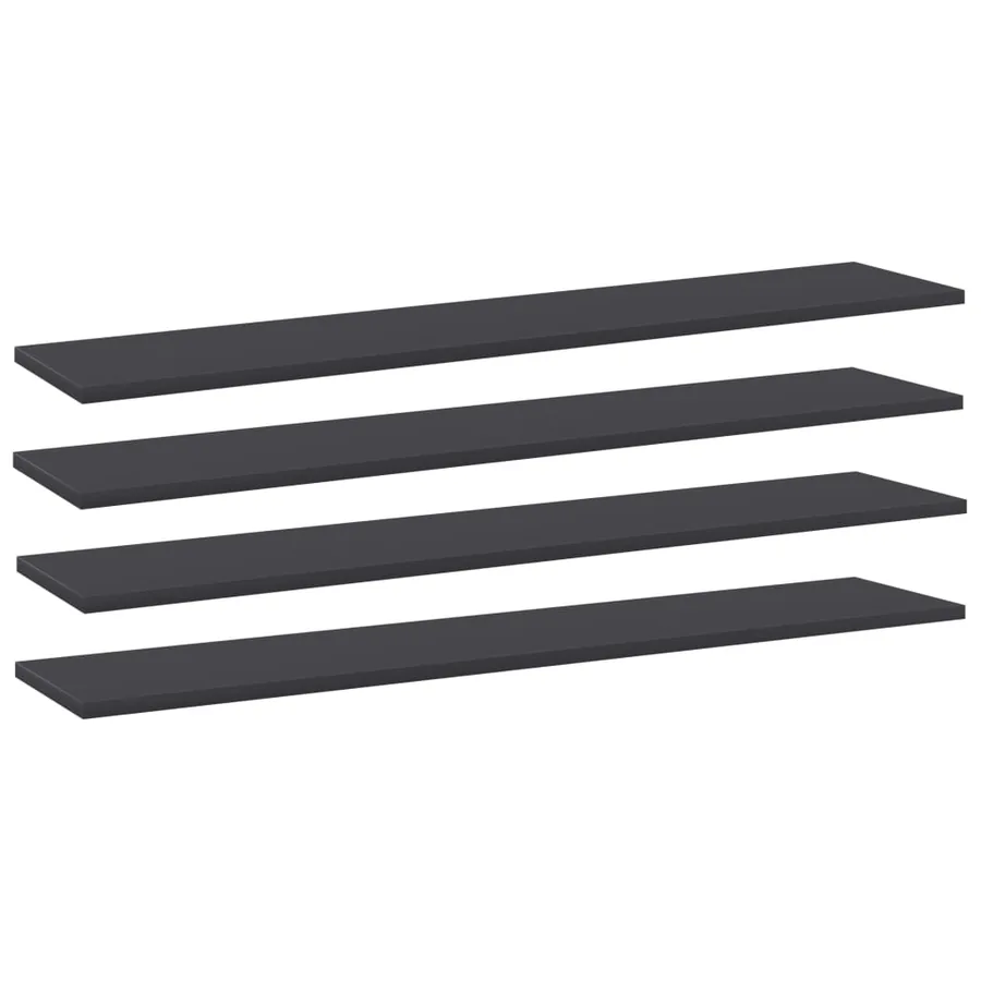 Panneaux de bibliothèque 4 pcs Gris 100x20x1,5 cm Aggloméré