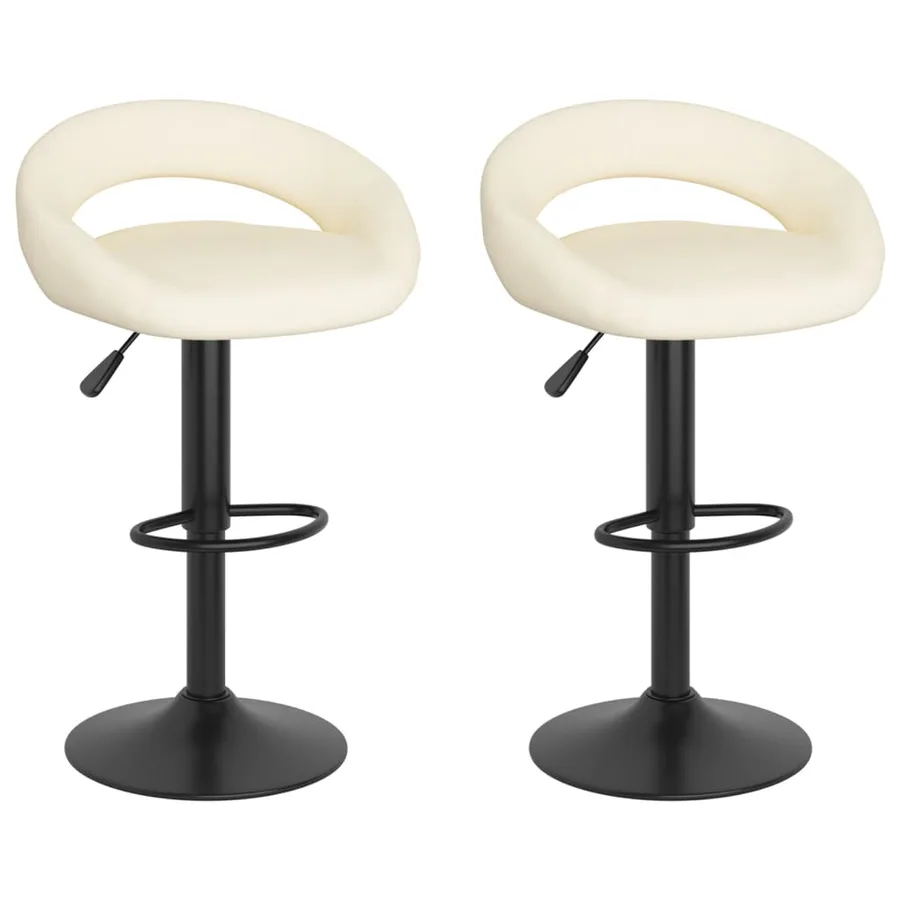 Tabourets de bar lot de 2 crème velours - 2