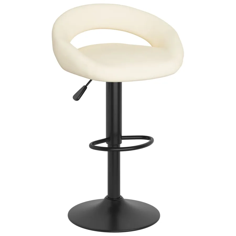 Tabourets de bar lot de 2 crème velours - 3