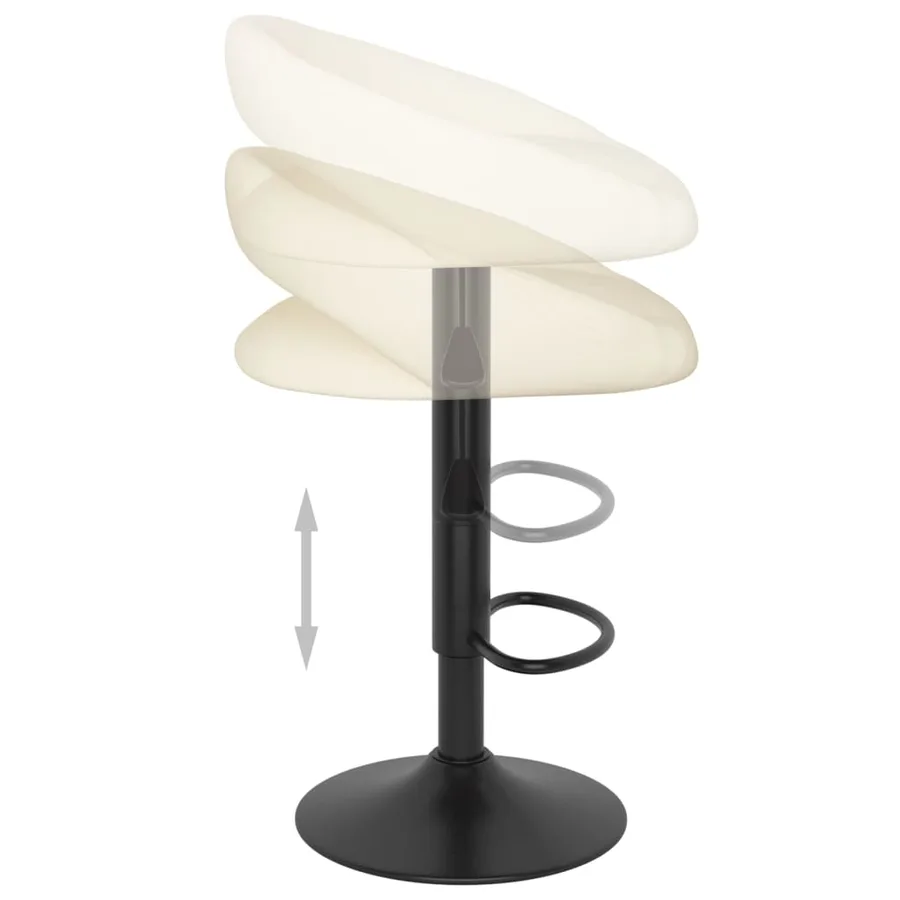 Tabourets de bar lot de 2 crème velours - 7