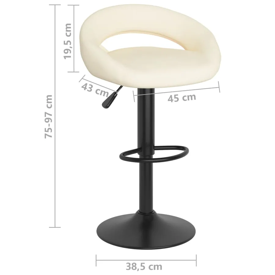 Tabourets de bar lot de 2 crème velours - 9