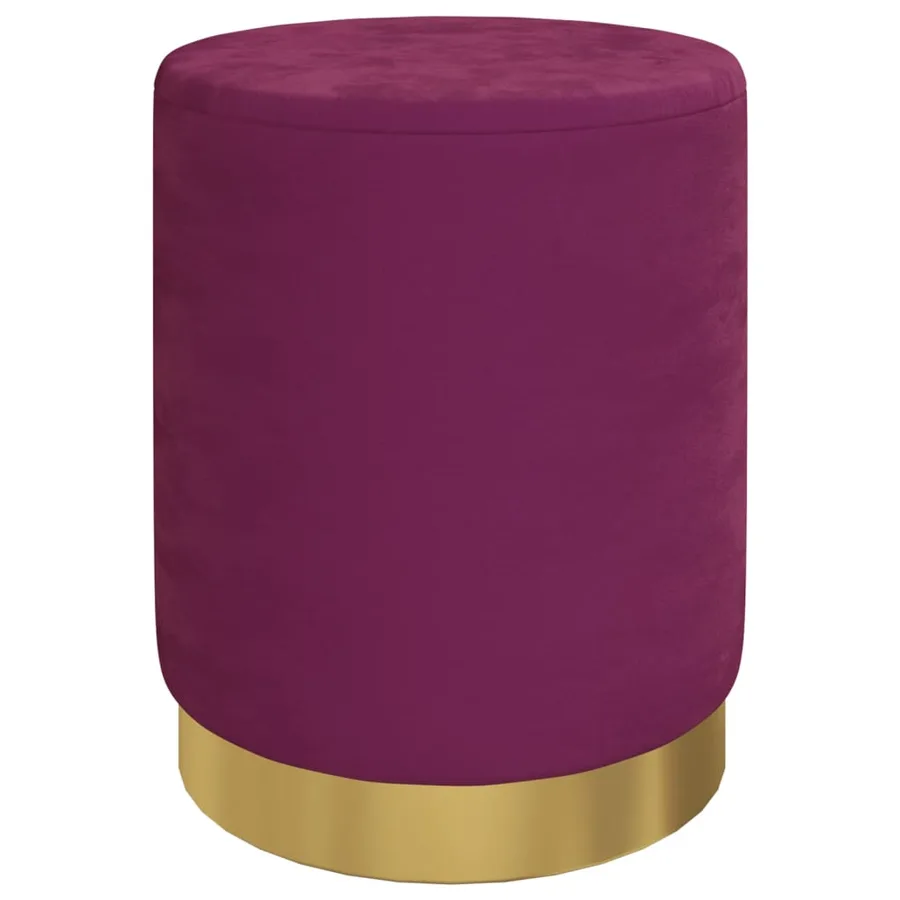 Tabouret de rangement rond Violet Velours 31 x 37 cm - 2