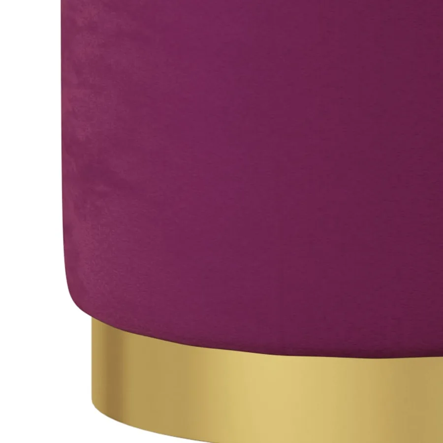 Tabouret de rangement rond Violet Velours 31 x 37 cm - 4
